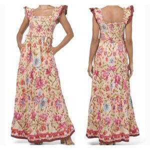 House of Harlow 1960 Pink and Blue Floral Maxi Dress